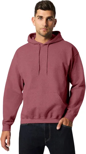 Vista 13 de Gildan - Sudadera con capucha para hombre, mezcla pesada, cordón de ajuste, Rosa de seguridad