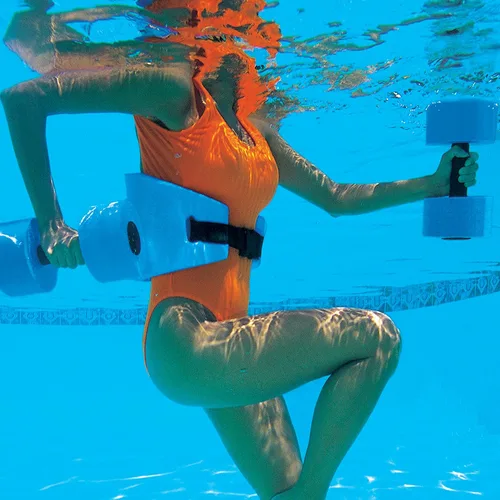 Vista 3 de Aqua - Juego de ejercicios acuáticos de 6 piezas, equipo de ejercicio para aeróbicos acuáticos y otros ejercicios de piscina, incluye cinturón