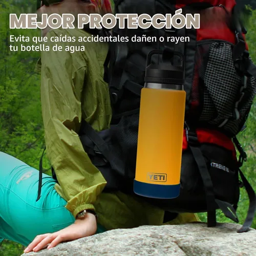 Vista 3 de Funda de silicona para botellas de agua YETI, Owala, protector inferior para YETI de 26 onzas, cubierta protectora para Owala de 32 onzas Azul