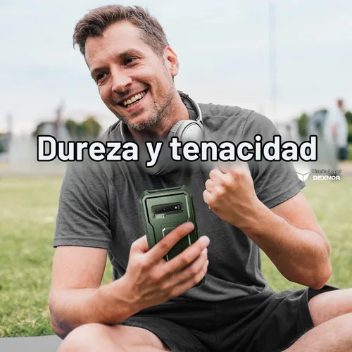 Vista 5 de Dexnor Funda para Samsung Galaxy S10, [Protector de Pantalla y Soporte Integrados] Protección de Grado Militar de Servicio Pesado a Prueba de Golpes