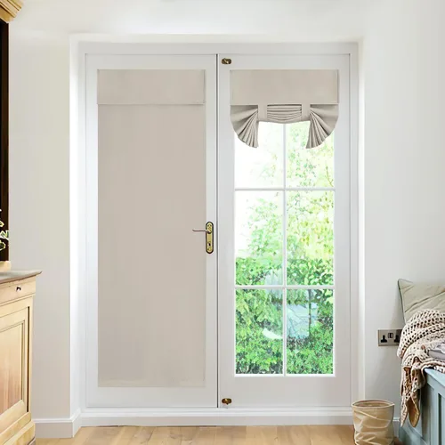 Vista 30 de RYB HOME 2 paneles 100% opacos para puerta de aula, 8 pulgadas de ancho x 36 pulgadas de largo, color beige biscotti, sin taladro, para ventana
