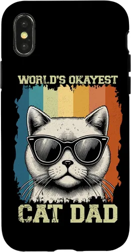 Vista 5 de World's Okayest Cat Dad Cat Lover Animal Father's Day Parent Case for iPhone 16