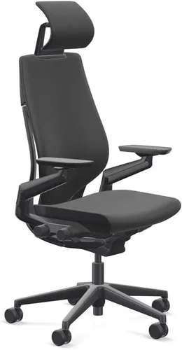 Vista 14 de Steelcase - Silla de escritorio Gesture con reposacabezas, soporte lumbar y estructura negra