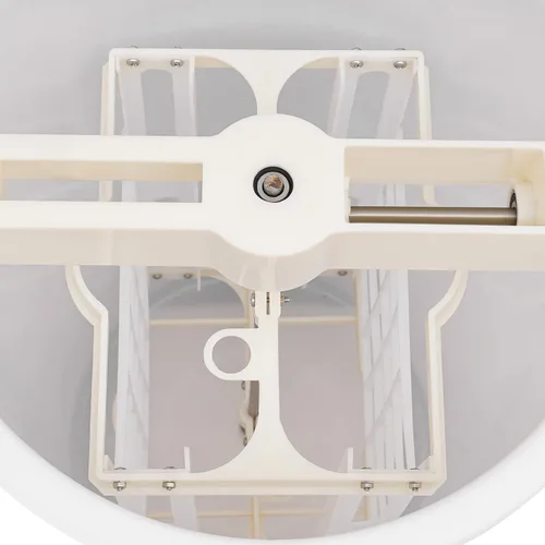 Vista 6 de Separador manual de 2 marcos, extractor de miel de plástico, manivela giratoria de panal de abeja a mano con soportes de altura ajustable
