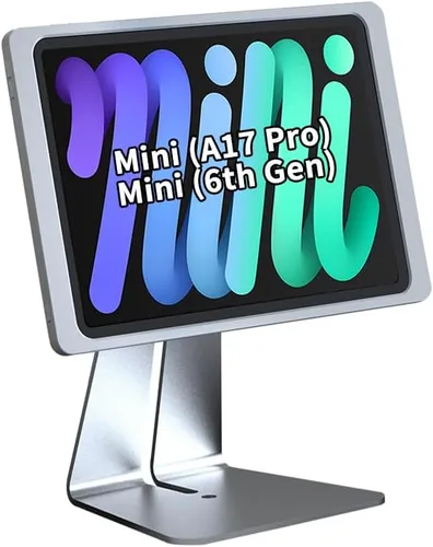 Vista 14 de Soporte magnético en el escritorio con funda de carga A6 para iPad mini (A17 Pro, A15 Bionic) de 8.3 pulgadas, forma clásica de L, base de metal
