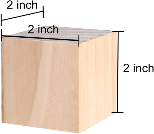 Vista 2 de Supla 20 cubos de madera de 2 pulgadas, bloques de madera sin terminar para manualidades de madera, cubos de madera, bloques de madera, ideales