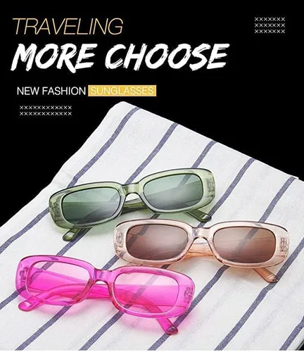 Vista 3 de 2022 Gafas de sol vintage para mujer gafas de sol rectangulares lentes UV400