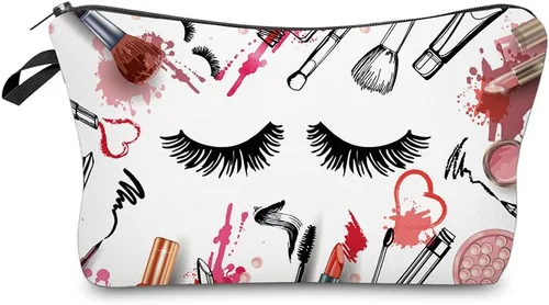 Vista 12 de Deanfun - Bolsa de maquillaje impermeable con diseño de mandala y flores, impermeable, espaciosa, cosmetiquera, bolsa de viaje ideal como regalo
