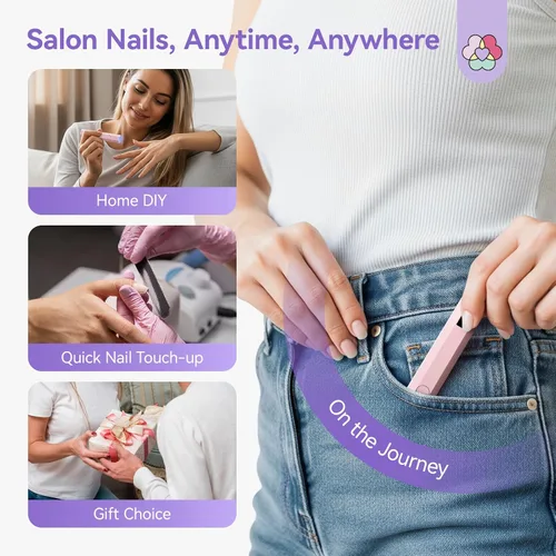 Vista 7 de SAVILAND Essentials Lámpara de uñas LED manos libres: luz UV rosa de secado rápido con soporte plegable LCD visible Temporizador de 20/60s lámpara