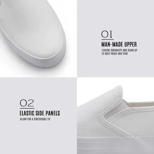 Vista 4 de JABASIC Mocasines de plataforma sin cordones para mujer zapatos casuales cómodos