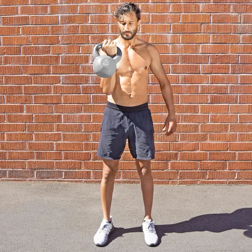 Vista 5 de ProsourceFit Pesas rusas de hierro fundido recubiertas de vinilo para entrenamientos de fitness de cuerpo completo
