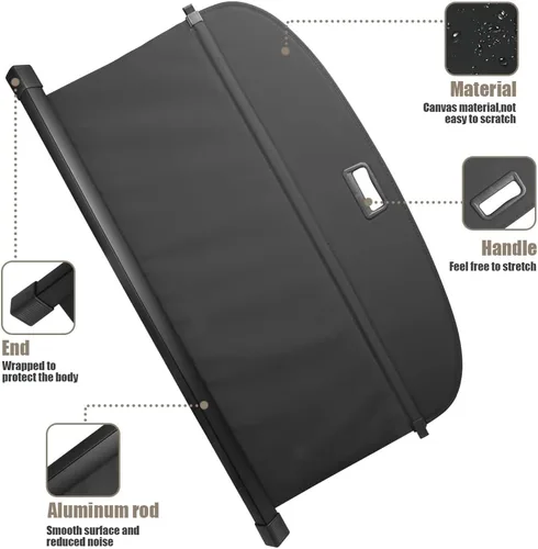 Vista 4 de Cubierta de Carga de Maletero Trasero Compatible para Accesorios de Acura RDX 2019 2020 2021 2022 2023 2024 2025 2026, Cubierta de Equipaje