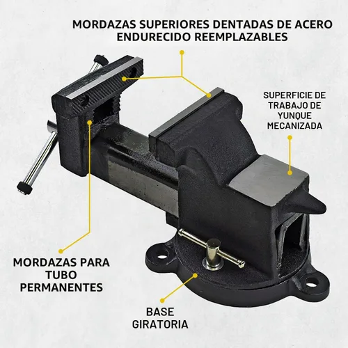 Vista 3 de Yost Vises 910-AS - Tornillo de banco de acero resistente de 10 pulgadas