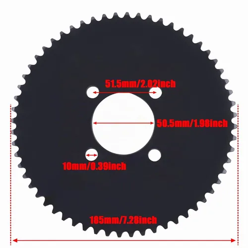 Vista 5 de Piñón Trasero de 60 Dientes #35 Compatible con Mini Bicicleta Go Kart Triciclo Predator 79cc 212cc 420cc ATV Quad