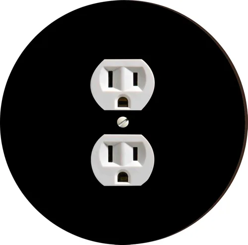 Vista 10 de Island Gifting - Diseño negro - Cubierta redonda para placa de interruptor de luz - Palanca doble