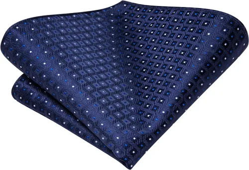 Vista 113 de Hi-Tie Corbata clásica de cachemira para hombre con pañuelo y gemelos a cuadros