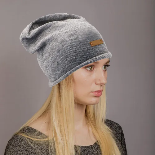 Vista 3 de Gorro de punto holgado para mujer, gorro de invierno suave y cálido para mujer, gorro de lana de punto con calavera D1-ZZDDM