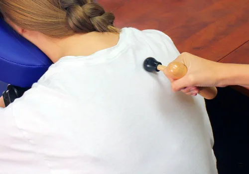Vista 6 de Protector de pulgar de madera para punto de disparo, tejido profundo T forma de barra de prensa de madera