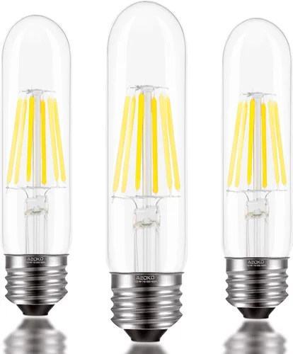 Vista 8 de Bombillas LED T10 de 2200 K blanco cálido, bombillas Edison tubulares de color ámbar de 4 W, base media E26, equivalente a 40 vatios, tubo