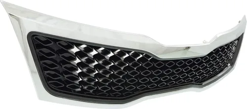 Vista 3 de Compatible con 11-13 Optima Korea - Parrilla frontal incorporada en negro con moldura cromada