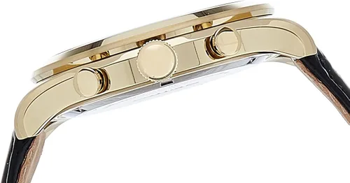 Vista 3 de Seiko cuarzo cronógrafo tono plateado Dial piel Banda Mens Reloj spc168