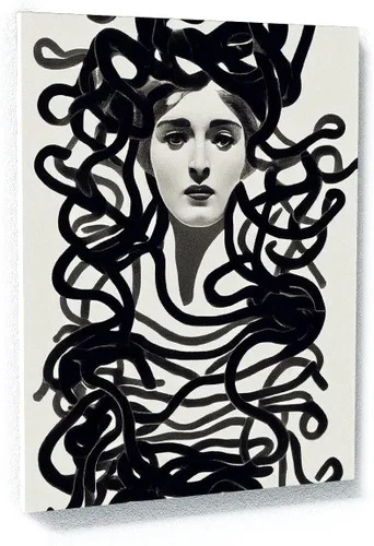 Vista 9 de Sense Canvas Medusa Greek Mythology 2 - Lienzo decorativo para decoración del hogar, póster grande de 30 x 40 / 0.75 pulgadas Medusa Mitología