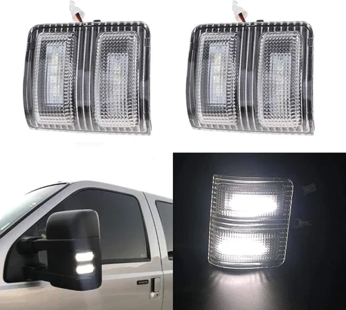 Vista 8 de Luces de posición de espejo lateral LED compatibles con FORD F250 F350 F450 F550 Super Duty 2008-2015, luz de señal de giro de espejo lateral