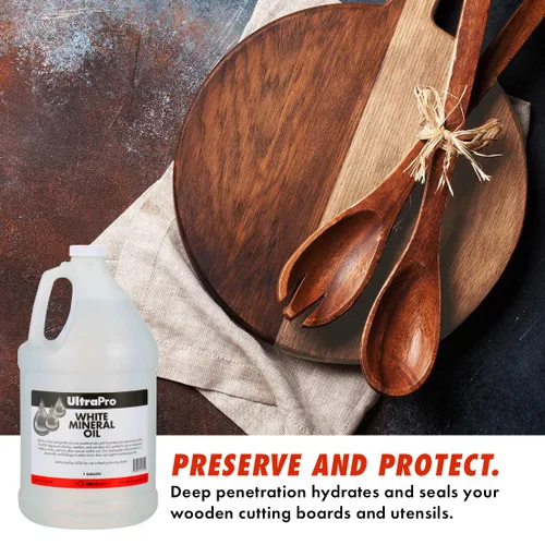 Vista 2 de UltraPro Aceite mineral de grado alimenticio para lubricar y proteger tablas de cortar, bloques de carnicero, acero inoxidable, cuchillos