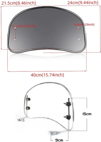 Vista 5 de Parabrisas para patinete, motocicleta, parasol a prueba de viento para bicicleta eléctrica (transparente)
