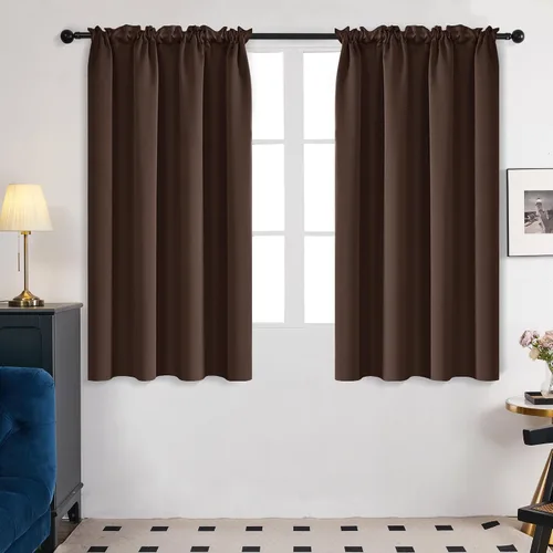 Vista 76 de Deconovo Cortinas opacas, aislamiento térmico, dobladillo para barra, reducción de ruido, certificado Oeko-TEX, cortinas de oscurecimiento