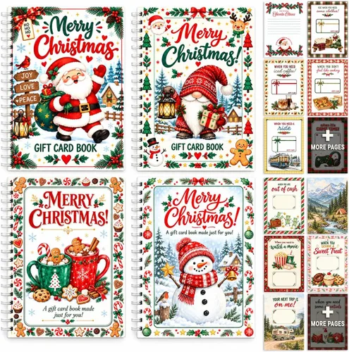 Vista 20 de Libro de tarjetas de Navidad de regalo para adultos, regalo vintage de Papá Papá Noel de Navidad