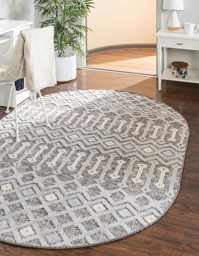 Vista 8 de Unique Loom Arlo Collection Alfombra de área - Lenny (rectangular 2' 0" x 3' 0", carbón/marfil)
