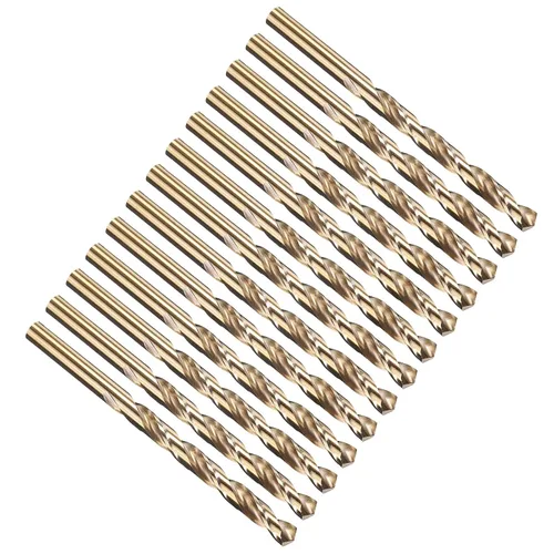 Vista 326 de PATIKIL Broca Jobber de 0.039 in, vástago recto M35 cobalto 5% acero de alta velocidad 135° acabado dorado para metal duro de acero inoxidable - 2