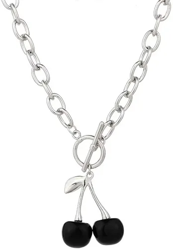 Vista 2 de MUGEER BTY Collar de gargantilla con cadena de corazón, collar de gargantilla punk ajustable a la moda para niñas y mujeres