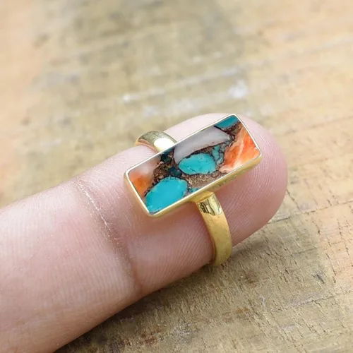 Vista 46 de Anillo de plata de ley maciza superpuesta de oro amarillo de 18 quilates para mujer, anillo de compromiso de plata esterlina, juego de bisel