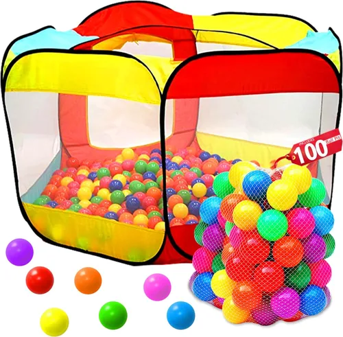 Vista 11 de Piscina de Pelotas para Niños Tienda Emergente Grande para Niños Pequeños - Juguetes de Regalo para Interior y Exterior para Bebés Niñas y Niños