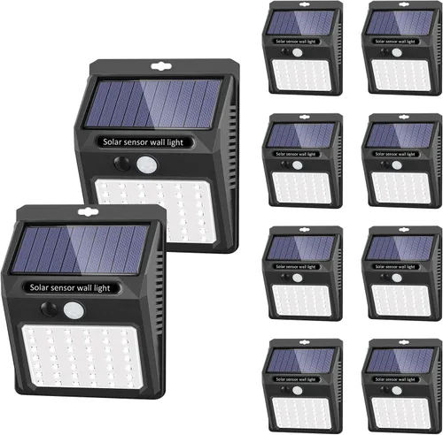 Vista 8 de Luces solares para exteriores [42 LED/3 modos de trabajo], SEZAC luces solares de seguridad con sensor de movimiento solar, inalámbricas, IP 65