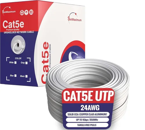 Vista 15 de Cables Direct Online Cat5e Cable sólido de 24 AWG de 500 pies, UTP Cat5, red a granel, alambre de aluminio revestido de cobre (UTP, interior, negro)
