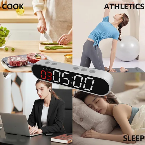 Vista 2 de Temporizador de entrenamiento de intervalo, imán portátil, cronómetro deportivo con batería potente de 1500 mAh, control remoto para gimnasio