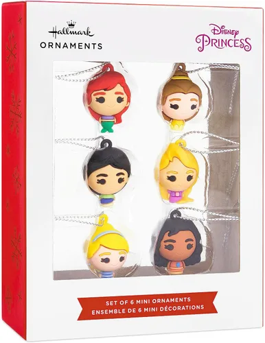 Vista 3 de Hallmark Disney Princess - Adornos de Navidad en miniatura, juego de 6