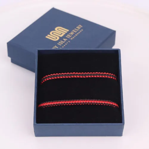 Vista 5 de 2 piezas de pulseras a juego de color rojo y negro para mejores amigos y parejas, regalo para cumpleaños, novio, novia, mejores amigos, amistades