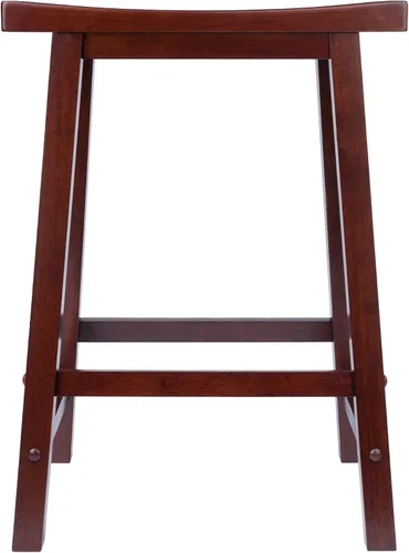 Vista 3 de Winsome Satori - Taburete de mostrador con asiento de sillín para cocina, 24 pulgadas, nogal
