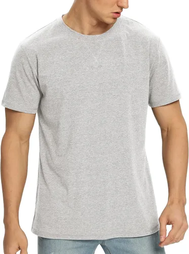 Vista 17 de NITAGUT Camiseta clásica de algodón para hombre con cuello redondo