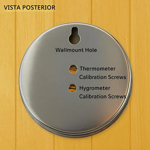 Vista 3 de Combo de termómetro e higrómetro para sauna – Medidor preciso de temperatura y humedad para salas de sauna, Rango de temperatura 70-250°F, Rango