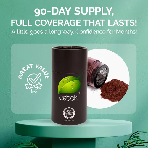 Vista 2 de Caboki Fibras regeneradoras de cabello. (30 g, suministro de 90 días). Caoba