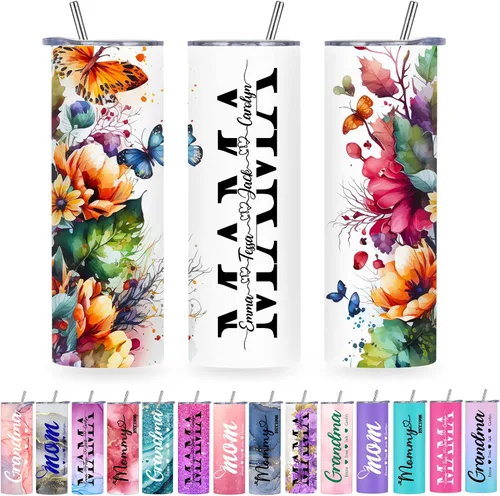 Vista 9 de Vaso personalizado con imagen personalizada con tapa de nombres de fotos y pajita, vasos delgados personalizados para mujeres y hombres, Navidad