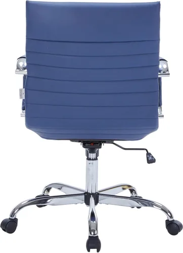 Vista 7 de LeisureMod Silla de oficina ejecutiva ergonómica con soporte lumbar, silla de escritorio giratoria de cuero ajustable, silla de computadora