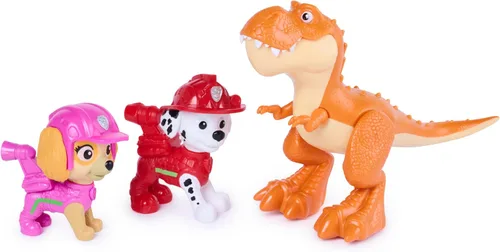 Vista 8 de PAW Patrol The Dino Movie Dino Adventure Pack con 6 figuras de juguete