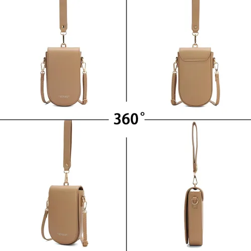 Vista 3 de Sunwel Fashion Trendy Cell Phone Bag 5 Card Slots Mini Crossbody Bag Phone Purse Detachable Wristlet for Women Girls