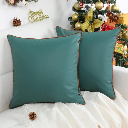 Vista 30 de Paquete de 2 fundas de almohada para exteriores de 12 x 20 pulgadas, resistente al agua, de piel de silicona, resistente a los rayos UV, resistente